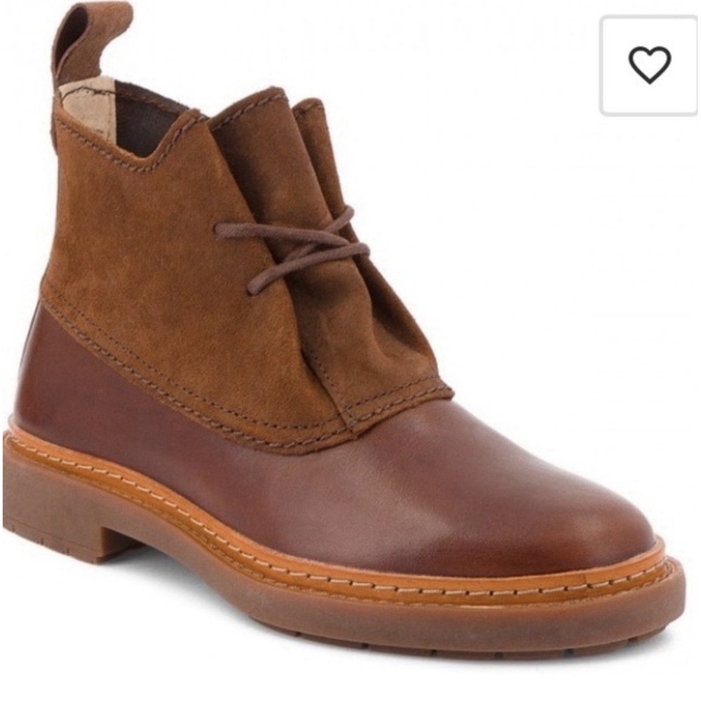 Clarks Brown Leather Suede Boots Ankle Trace Fawn Chukka Booties Women Size 8.5